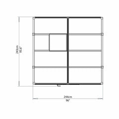 Palram - Canopia | Glory Premium Greenhouse Kit 8 Ft Wide - Gray With 10mm Twin-wall Polycarbonate Glazing