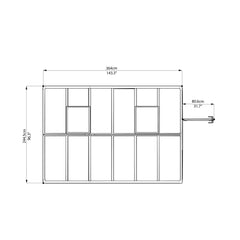 Palram - Canopia | Glory Premium Greenhouse Kit 8 Ft Wide - Gray With 10mm Twin-wall Polycarbonate Glazing