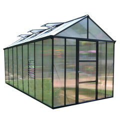 Palram - Canopia | Glory Premium Greenhouse Kit 8 Ft Wide - Gray With 10mm Twin-wall Polycarbonate Glazing