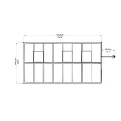 Palram - Canopia | Glory Premium Greenhouse Kit 8 Ft Wide - Gray With 10mm Twin-wall Polycarbonate Glazing