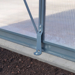 Palram - Canopia | Glory Premium Greenhouse Kit 8 Ft Wide - Gray With 10mm Twin-wall Polycarbonate Glazing