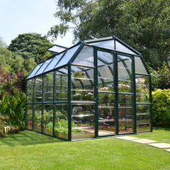 Palram - Canopia | Grand Gardener Greenhouse Kit - 8 Ft Wide - Green - 0.8mm Clear Polycarbonate Glazing