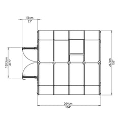 Palram - Canopia | Grand Gardener Greenhouse Kit - 8 Ft Wide - Green - 0.8mm Clear Polycarbonate Glazing
