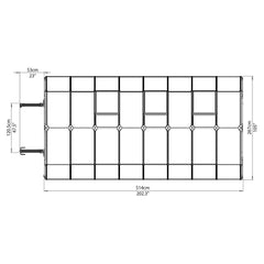 Palram - Canopia | Grand Gardener Greenhouse Kit - 8 Ft Wide - Green - 0.8mm Clear Polycarbonate Glazing