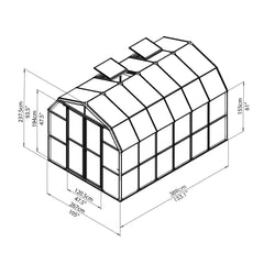 Palram - Canopia | Grand Gardener Greenhouse Kit - 8 Ft Wide - Green - 6mm Twin-wall Polycarbonate Glazing