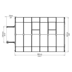 Palram - Canopia | Grand Gardener Greenhouse Kit - 8 Ft Wide - Green - 6mm Twin-wall Polycarbonate Glazing
