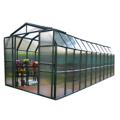 Palram - Canopia | Grand Gardener Greenhouse Kit - 8 Ft Wide - Green - 6mm Twin-wall Polycarbonate Glazing