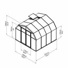 Palram - Canopia | Hobby Gardener Greenhouse Kit - 8 Ft Wide - Green With 6mm Twin-wall Polycarbonate Glazing