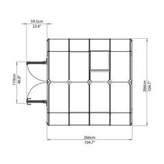Palram - Canopia | Hobby Gardener Greenhouse Kit - 8 Ft Wide - Green With 6mm Twin-wall Polycarbonate Glazing
