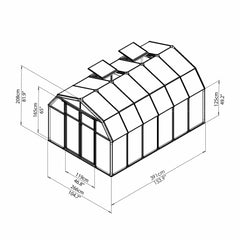 Palram - Canopia | Hobby Gardener Greenhouse Kit - 8 Ft Wide - Green With 6mm Twin-wall Polycarbonate Glazing