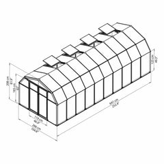 Palram - Canopia | Hobby Gardener Greenhouse Kit - 8 Ft Wide - Green With 6mm Twin-wall Polycarbonate Glazing