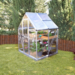 Palram - Canopia | Hybrid Greenhouse Kit - Silver With 0.8mm Polycarbonate Glazing