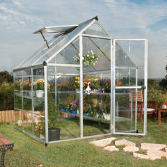Palram - Canopia | Hybrid Greenhouse Kit - Silver With 0.8mm Polycarbonate Glazing