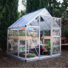 Palram - Canopia | Hybrid Greenhouse Kit - Silver With 0.8mm Polycarbonate Glazing