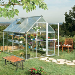 Palram - Canopia | Hybrid Greenhouse Kit - Silver With 0.8mm Polycarbonate Glazing