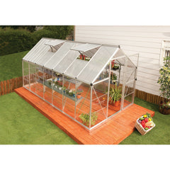 Palram - Canopia | Hybrid Greenhouse Kit - Silver With 0.8mm Polycarbonate Glazing