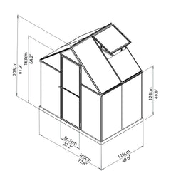 Palram - Canopia | Hybrid Greenhouse Kit - Silver With 0.8mm Polycarbonate Glazing