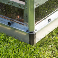 Palram - Canopia | 4x8 Ft Hybrid Lean-To Greenhouse Kit - Silver With 0.8mm Polycarbonate Glazing