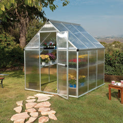 Palram - Canopia | Mythos Greenhouse Kit - 6 Ft Wide - Silver With 4mm Twin-wall Polycarbonate Glazing