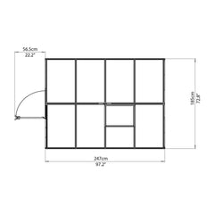 Palram - Canopia | Mythos Greenhouse Kit - 6 Ft Wide - Silver With 4mm Twin-wall Polycarbonate Glazing