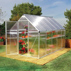 Palram - Canopia | Mythos Greenhouse Kit - 6 Ft Wide - Silver With 4mm Twin-wall Polycarbonate Glazing