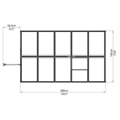 Palram - Canopia | Mythos Greenhouse Kit - 6 Ft Wide - Silver With 4mm Twin-wall Polycarbonate Glazing