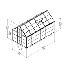 Palram - Canopia | Mythos Greenhouse Kit - 6 Ft Wide - Silver With 4mm Twin-wall Polycarbonate Glazing