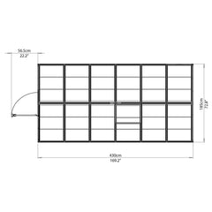 Palram - Canopia | Mythos Greenhouse Kit - 6 Ft Wide - Silver With 4mm Twin-wall Polycarbonate Glazing