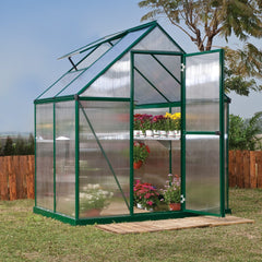 Palram - Canopia | Mythos Greenhouse Kit - 6 Ft Wide - Silver With 4mm Twin-wall Polycarbonate Glazing