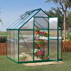 Palram - Canopia | Mythos Greenhouse Kit - 6 Ft Wide - Silver With 4mm Twin-wall Polycarbonate Glazing