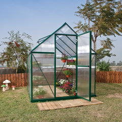 Palram - Canopia | Mythos Greenhouse Kit - 6 Ft Wide - Silver With 4mm Twin-wall Polycarbonate Glazing