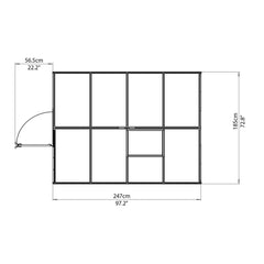Palram - Canopia | Mythos Greenhouse Kit - 6 Ft Wide - Silver With 4mm Twin-wall Polycarbonate Glazing