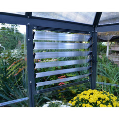 Palram - Canopia | 12x10 Ft Oasis Hex Greenhouse Kit - Gray With 0.8mm Polycarbonate Glazing