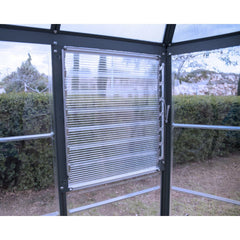 Palram - Canopia | 12x10 Ft Oasis Hex Greenhouse Kit - Gray With 0.8mm Polycarbonate Glazing