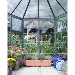 Palram - Canopia | 7x8 Ft Oasis Hex Greenhouse Kit - Gray With 0.8mm Polycarbonate Glazing
