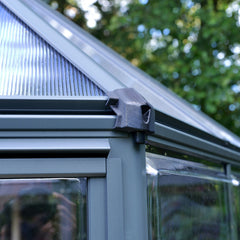 Palram - Canopia | 7x8 Ft Oasis Hex Greenhouse Kit - Gray With 0.8mm Polycarbonate Glazing
