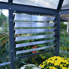 Palram - Canopia | 7x8 Ft Oasis Hex Greenhouse Kit - Gray With 0.8mm Polycarbonate Glazing