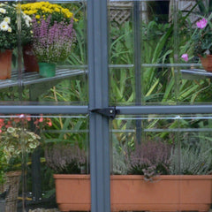 Palram - Canopia | 7x8 Ft Oasis Hex Greenhouse Kit - Gray With 0.8mm Polycarbonate Glazing