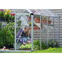 Palram - Canopia | Snap & Grow Greenhouse Kit - 6ft Wide - Silver With 0.8mm Polycarbonate Glazing