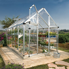 Palram - Canopia | Snap & Grow Greenhouse Kit - 6ft Wide - Silver With 0.8mm Polycarbonate Glazing