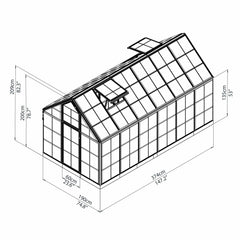 Palram - Canopia | Snap & Grow Greenhouse Kit - 6ft Wide - Silver With 0.8mm Polycarbonate Glazing