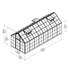 Palram - Canopia | Snap & Grow Greenhouse Kit - 6ft Wide - Silver With 0.8mm Polycarbonate Glazing
