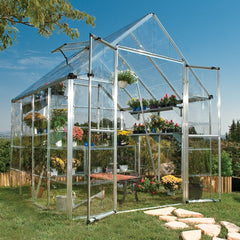 Palram - Canopia | Snap & Grow Greenhouse Kit - 8 Ft Wide - Silver With 0.8mm Polycarbonate Glazing