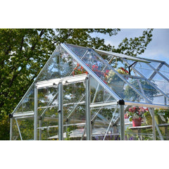 Palram - Canopia | Snap & Grow Greenhouse Kit - 8 Ft Wide - Silver With 0.8mm Polycarbonate Glazing