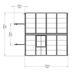 Palram - Canopia | Snap & Grow Greenhouse Kit - 8 Ft Wide - Silver With 0.8mm Polycarbonate Glazing