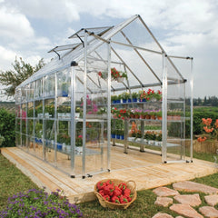 Palram - Canopia | Snap & Grow Greenhouse Kit - 8 Ft Wide - Silver With 0.8mm Polycarbonate Glazing