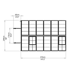 Palram - Canopia | Snap & Grow Greenhouse Kit - 8 Ft Wide - Silver With 0.8mm Polycarbonate Glazing