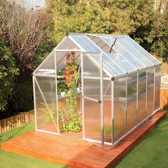Palram - Canopia | Mythos Greenhouse Kit - 6 Ft Wide - Silver With 4mm Twin-wall Polycarbonate Glazing