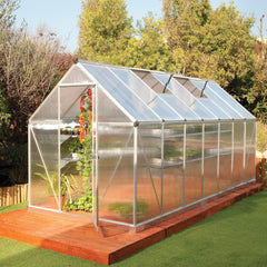 Palram - Canopia | Mythos Greenhouse Kit - 6 Ft Wide - Silver With 4mm Twin-wall Polycarbonate Glazing