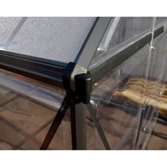 Palram - Canopia | 6x10 Ft Mythos Greenhouse Kit - Gray With 4mm Twin-wall Polycarbonate Glazing